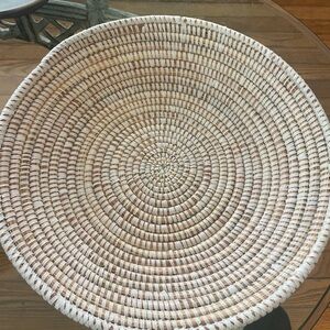 Elegant Woven Basket in Cream and Brown
